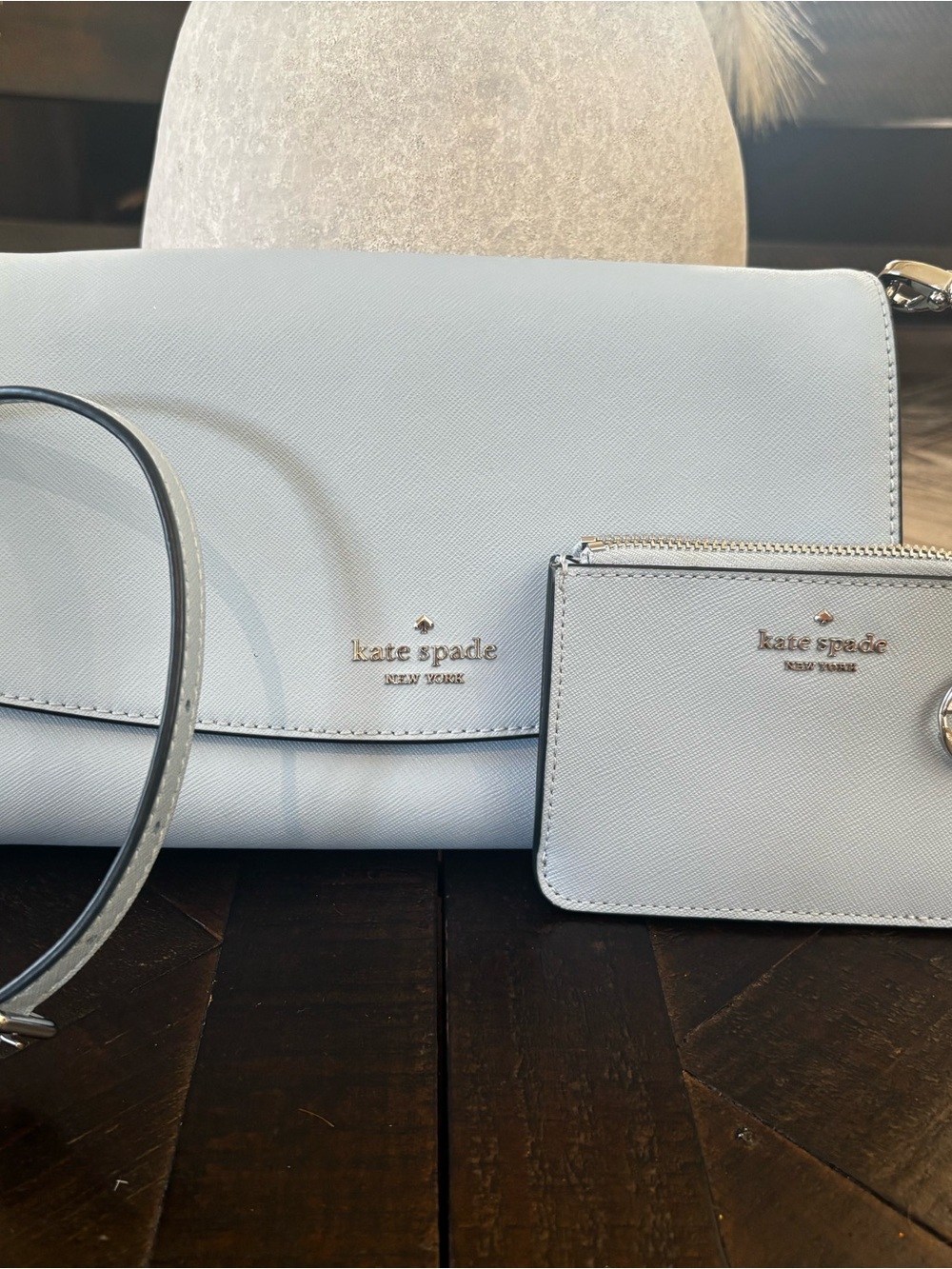 kate spade Light Blue Crossbody with Matching Card Wallet